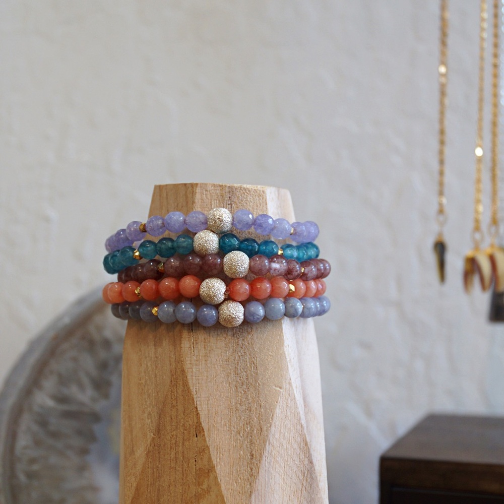 Silver and jade bracelets